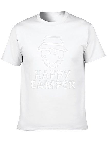 Happy Camper Graphic T-Shirt - Black Cotton Tee