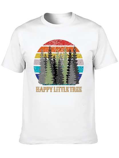 Happy Little Tree Graphic Tee - Retro Style