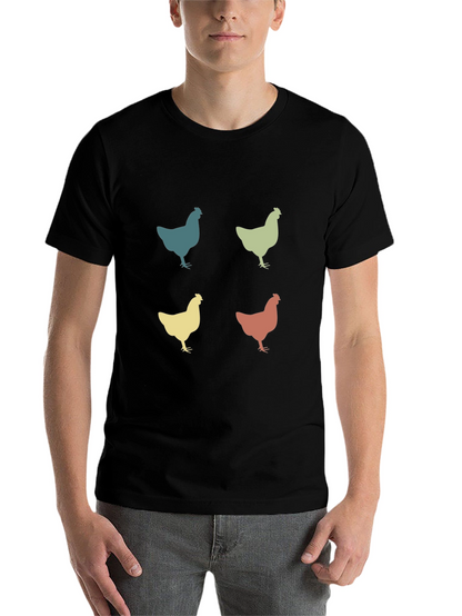 Retro Chicken Pattern T-Shirt