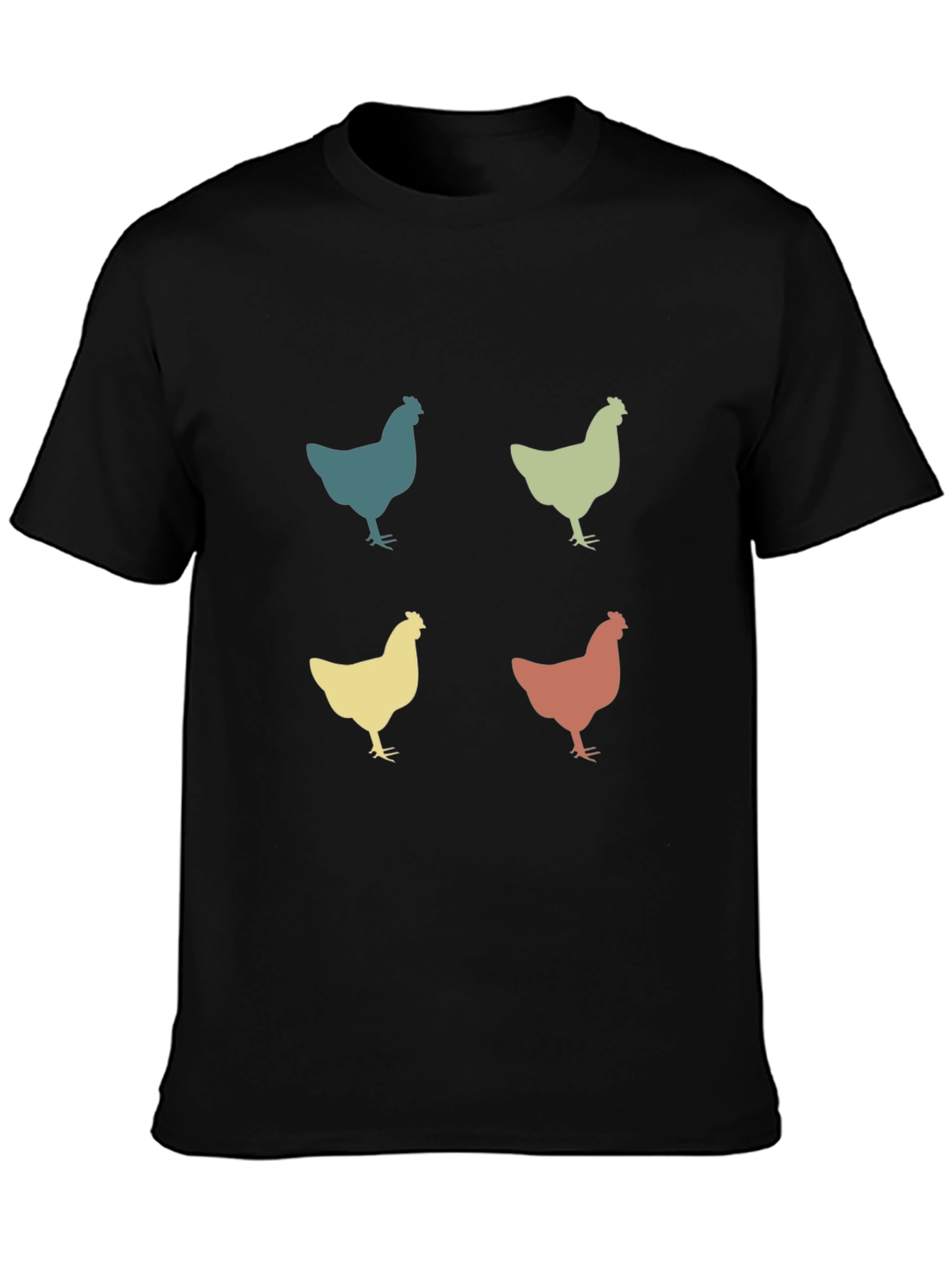 Retro Chicken Pattern T-Shirt