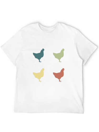 Retro Chicken Pattern T-Shirt