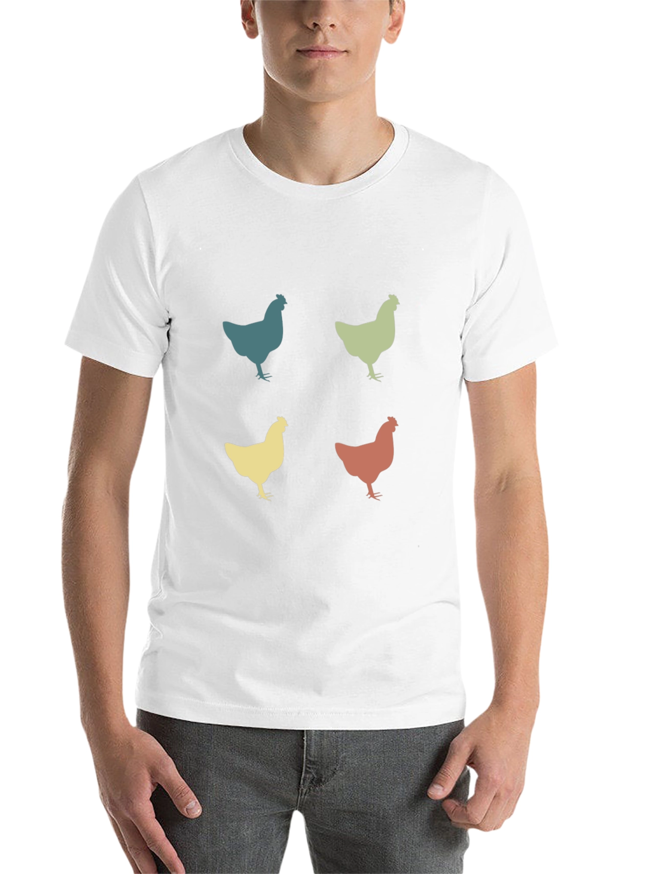 Retro Chicken Pattern T-Shirt
