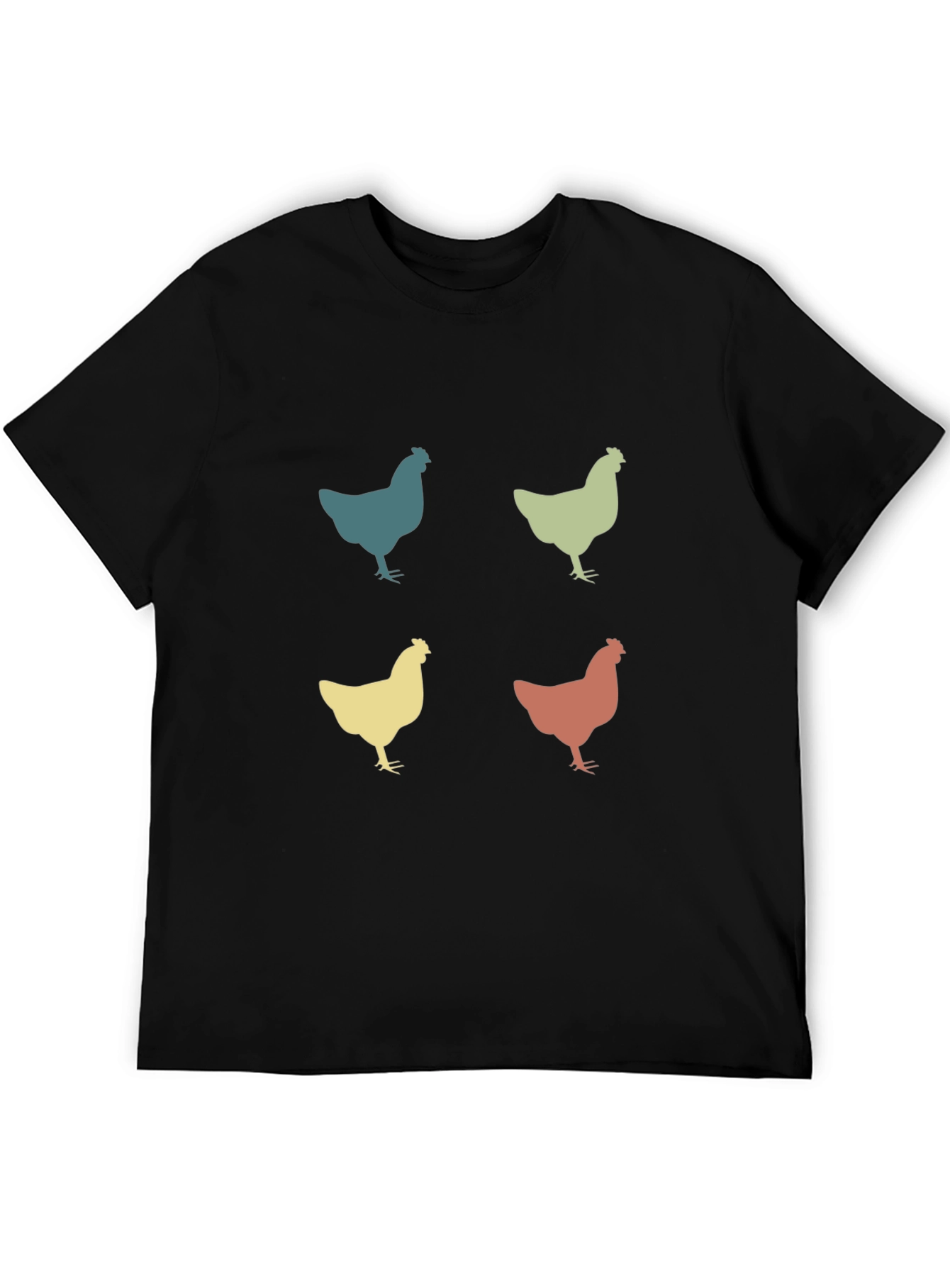 Retro Chicken Pattern T-Shirt