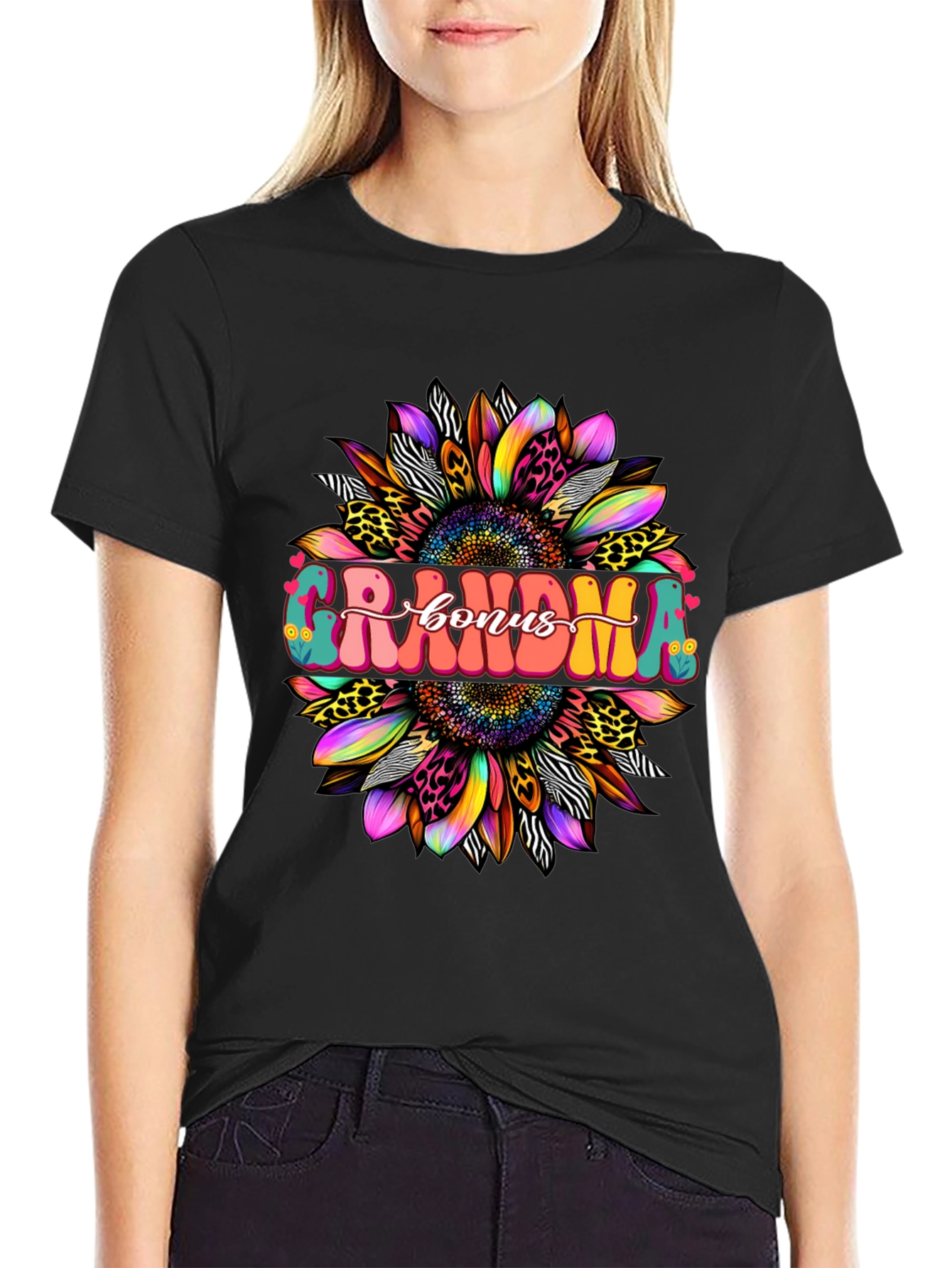Grandma Bonus Graphic Tee - Sunflower Design