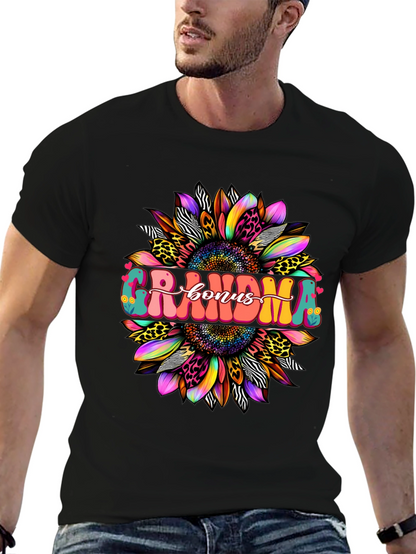 Grandma Bonus Graphic Tee - Sunflower Design