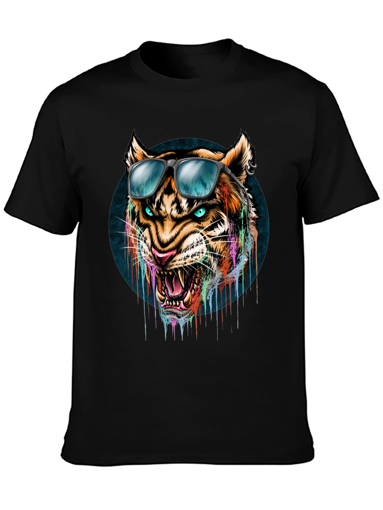Cool Tiger Graphic Tee - Mens Black T-Shirt