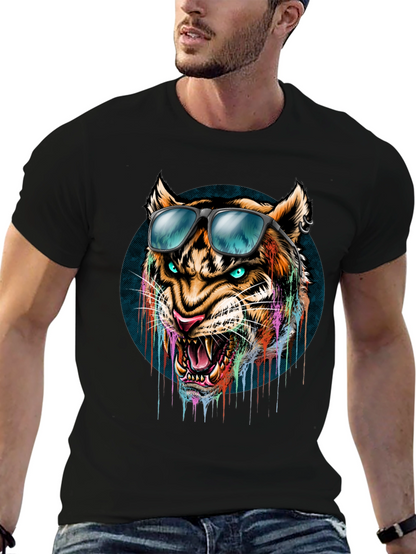 Cool Tiger Graphic Tee - Mens Black T-Shirt