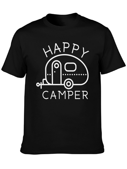 Happy Camper Graphic Tee - Black Camping T-Shirt