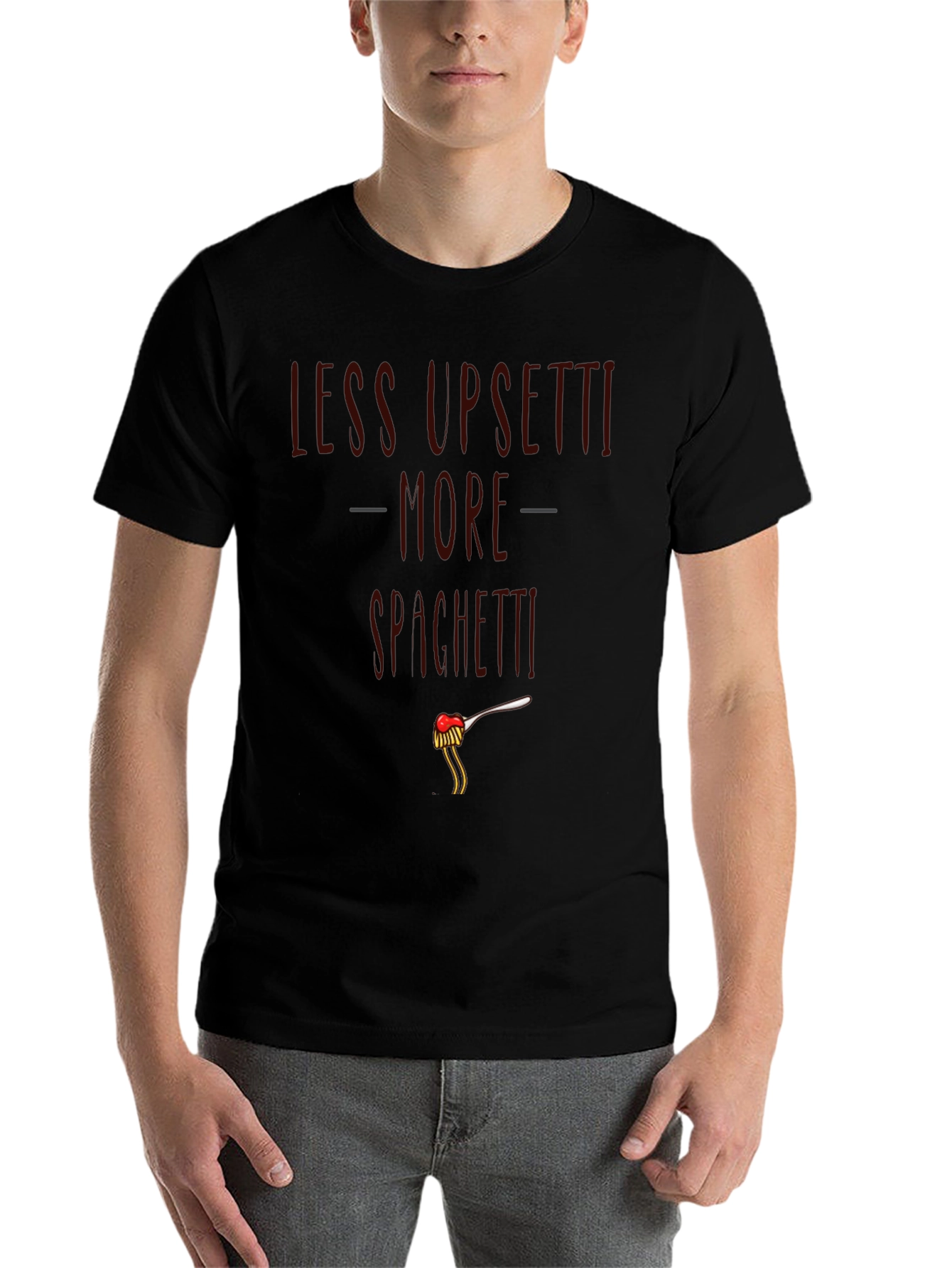 Less Upsetti More Spaghetti Graphic T-Shirt