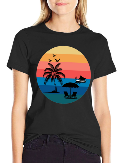 Retro Sunset Beach T-Shirt