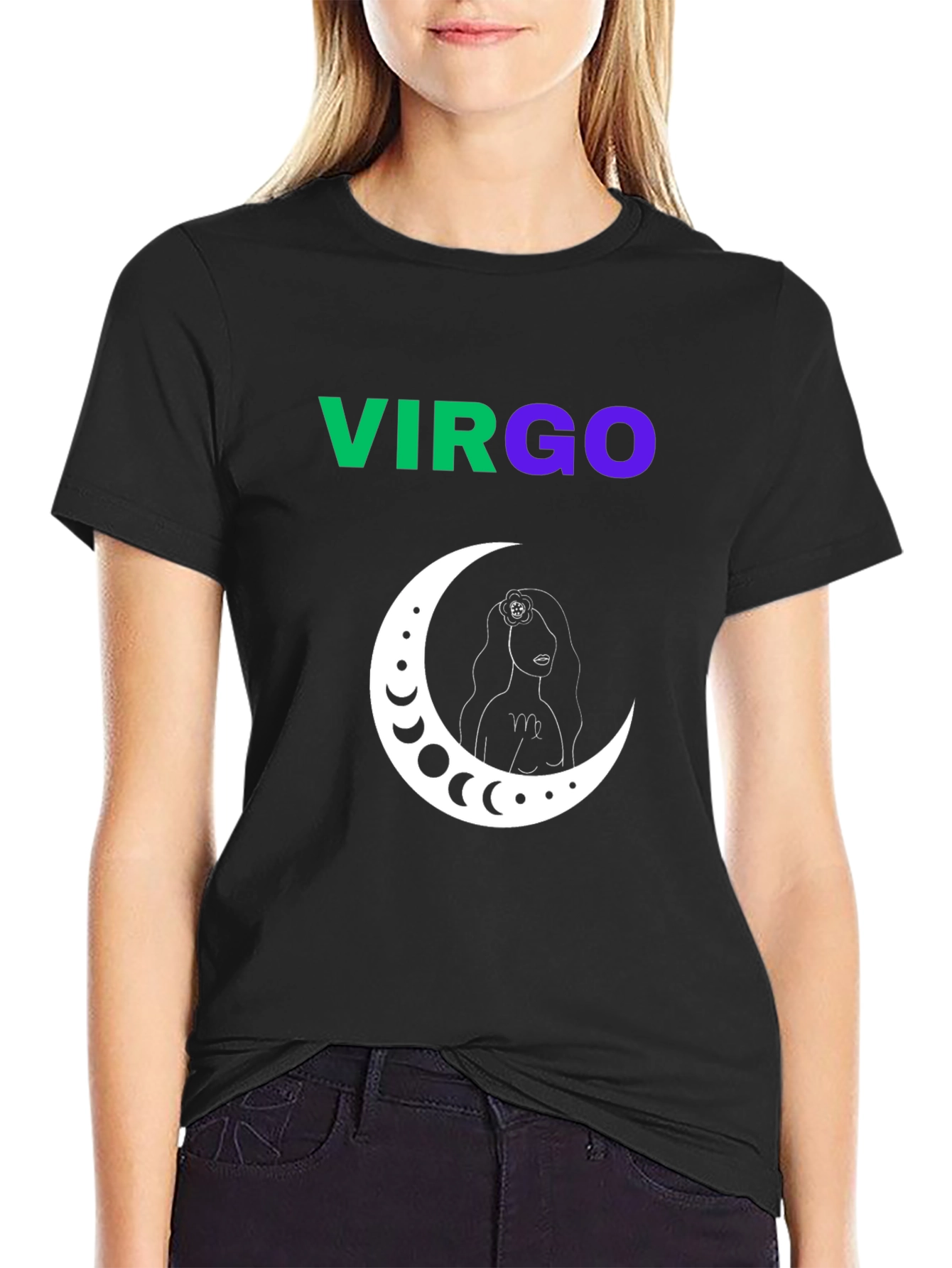 Virgo Zodiac Sign T-Shirt - Black