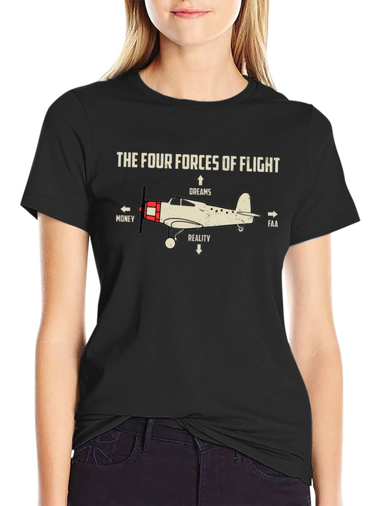 Aviation Humor Tee: The Four Forces of Flight