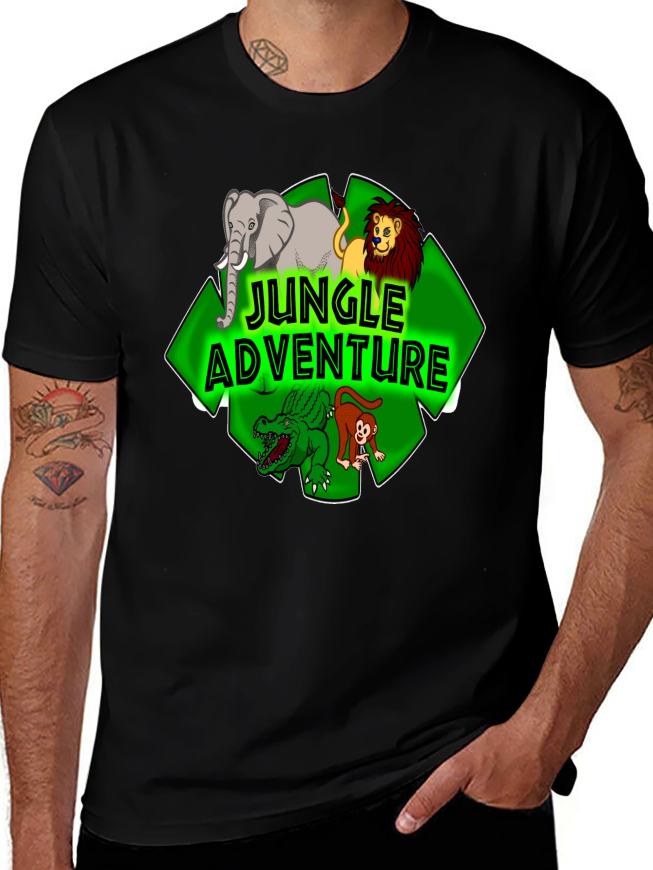 Jungle Adventure Cartoon Graphic Tee