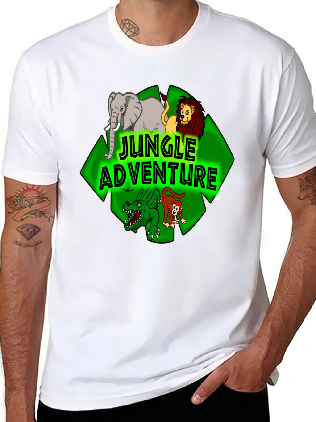 Jungle Adventure Cartoon Graphic Tee