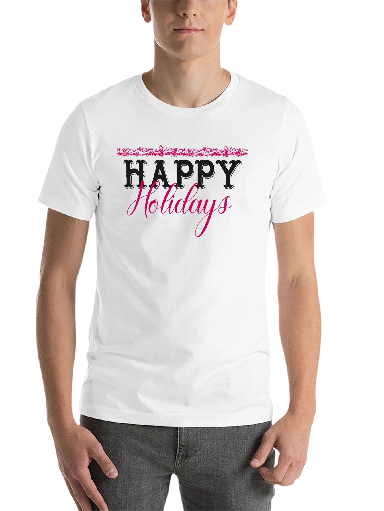 Festive Happy Holidays Black T-Shirt