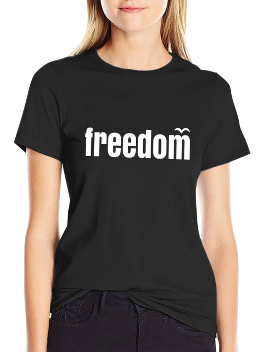 Freedom Graphic Tee - Black Cotton T-Shirt