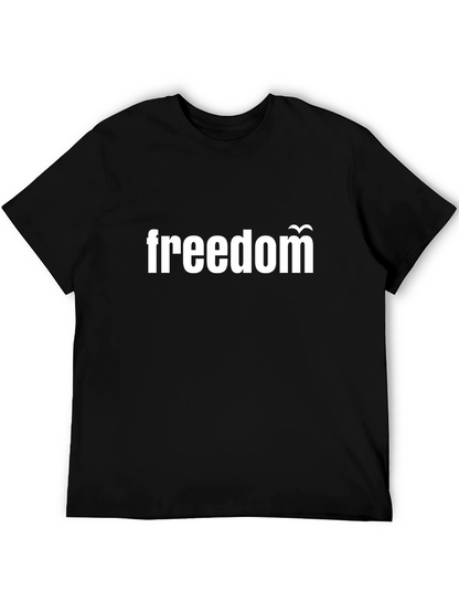 Freedom Graphic Tee - Black Cotton T-Shirt