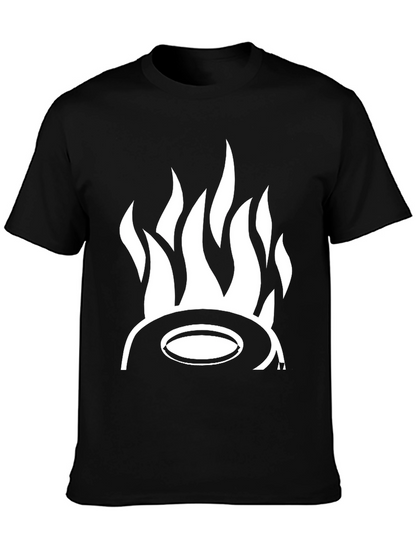 Fiery Hat Graphic Tee - Bold Black T-Shirt