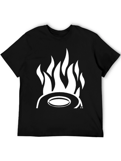 Fiery Hat Graphic Tee - Bold Black T-Shirt