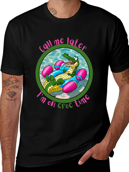 Cool Crocodile Graphic Tee - Call Me Later On Croc Time!