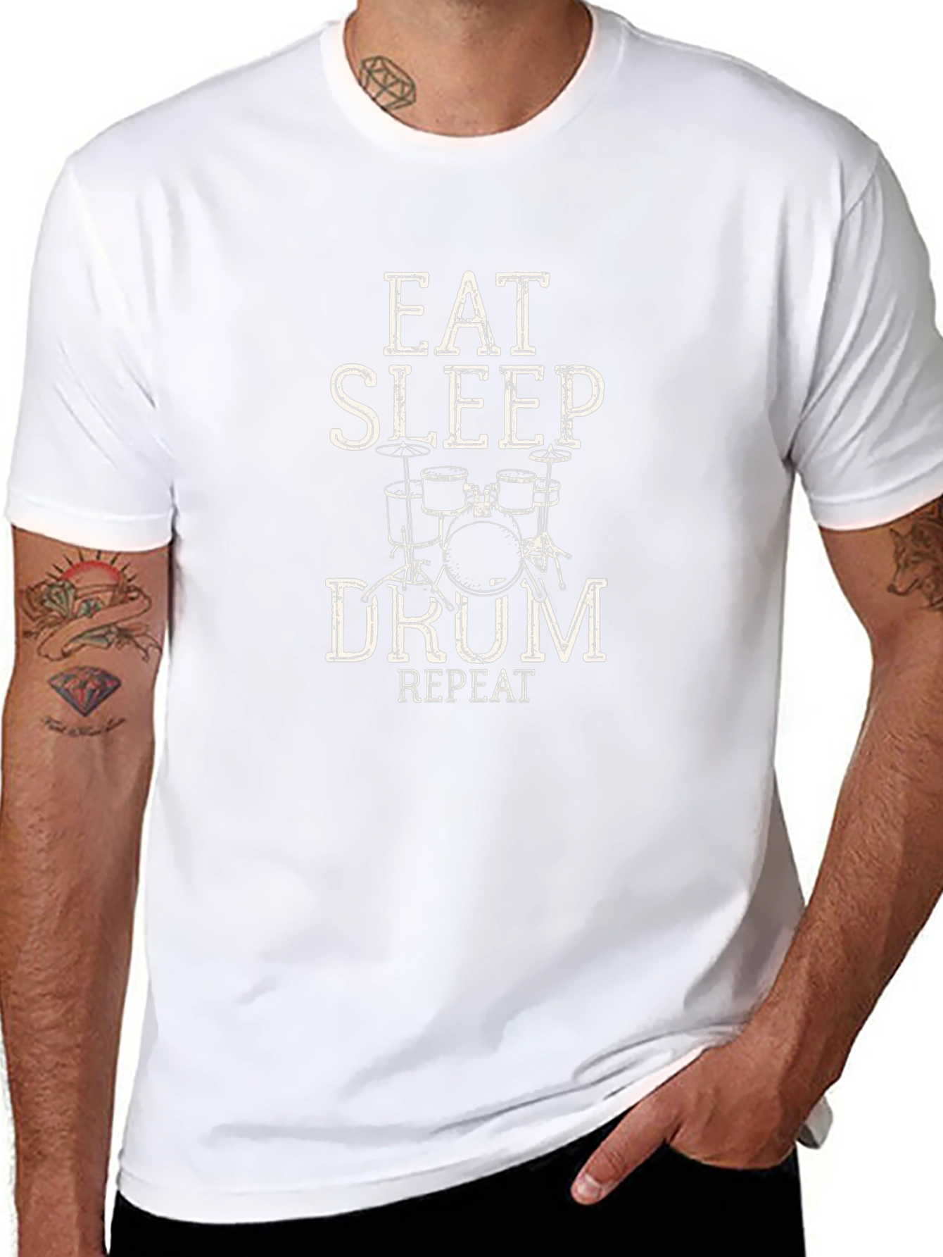 Eat Sleep Drum Repeat Graphic T-Shirt