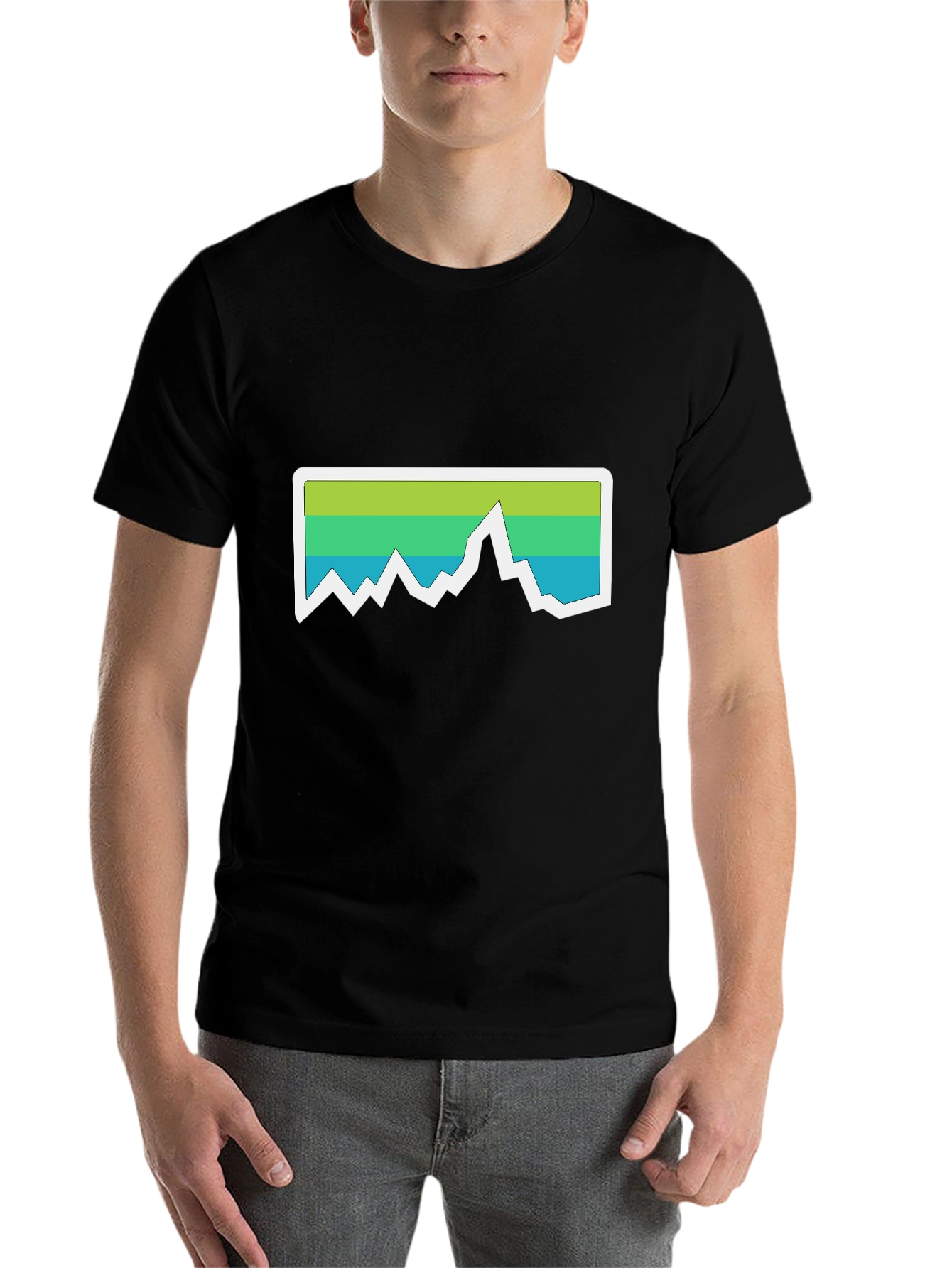 Mountain Graphic Tee - Black Casual T-Shirt