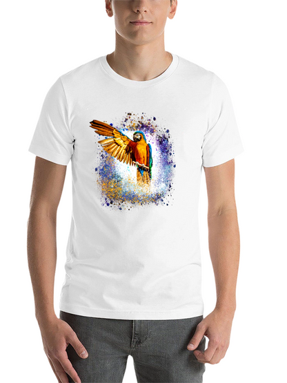 Macaw Parrot Graphic Black T-Shirt