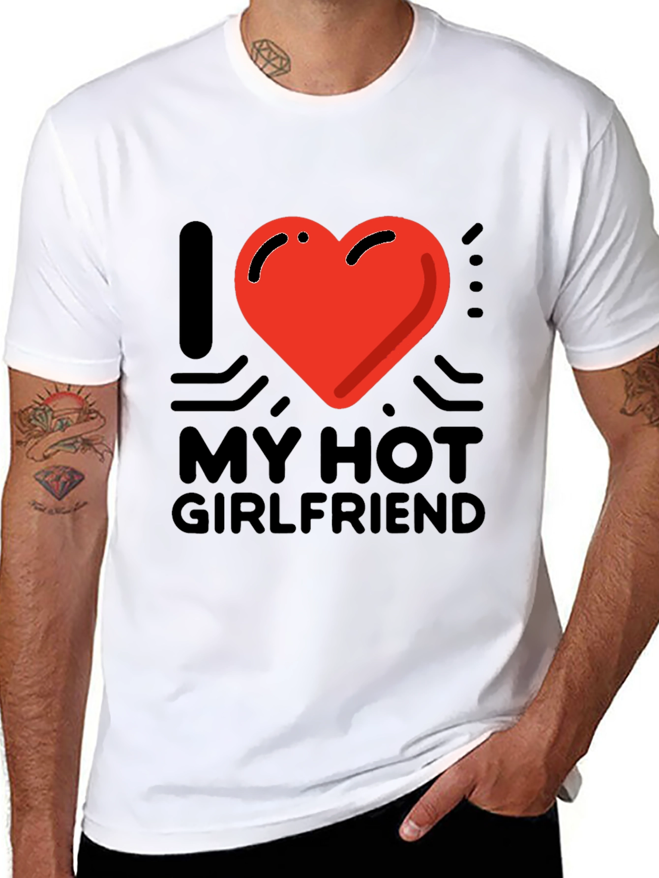 I Heart My Hot Girlfriend Graphic Tee - Black