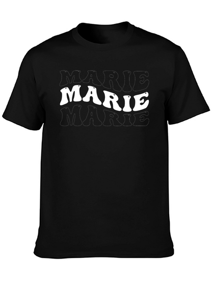Marie Text Black T-Shirt
