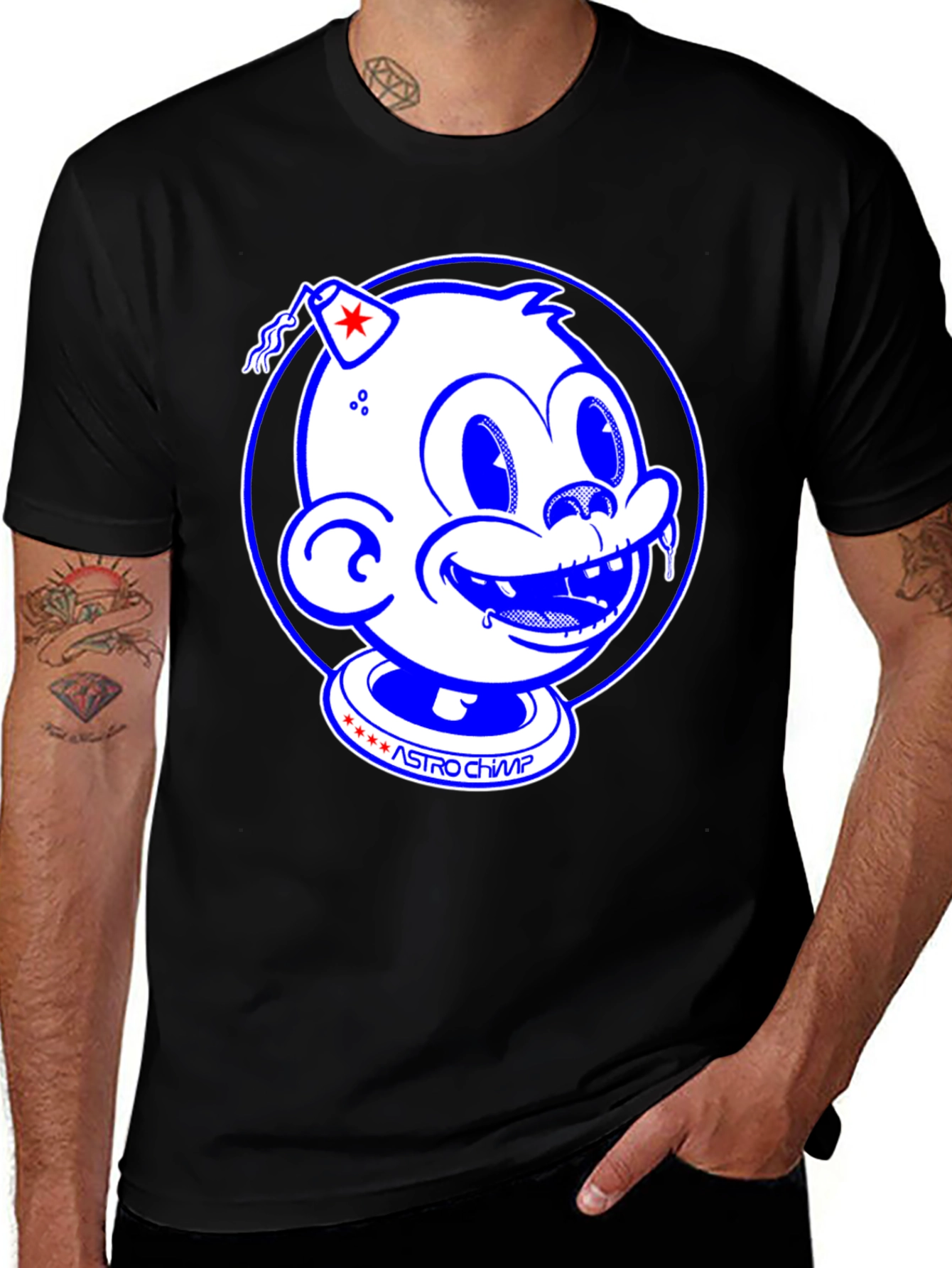 Astro Chimp Graphic Tee - Retro Style