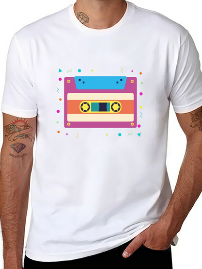 Retro Cassette Tape Graphic Tee - Black