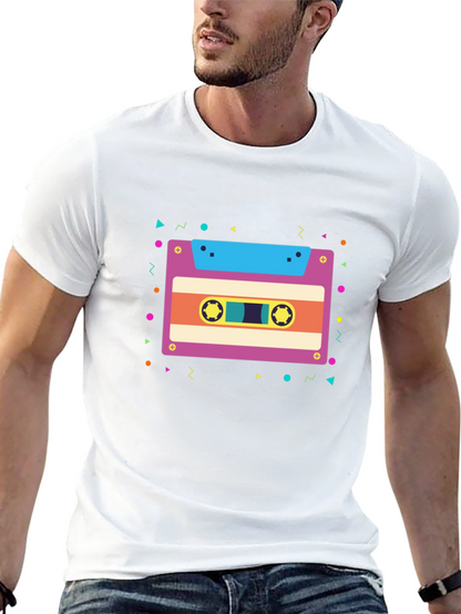Retro Cassette Tape Graphic Tee - Black