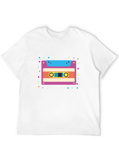 Retro Cassette Tape Graphic Tee - Black