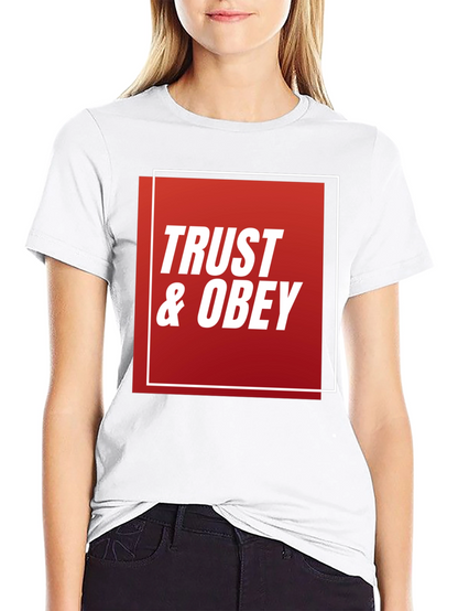 Trust & Obey Graphic Tee - Black Cotton T-Shirt