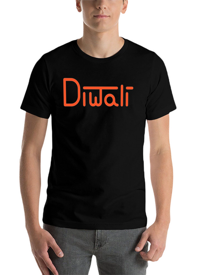Diwali Graphic Tee - Black Cotton Holiday Shirt