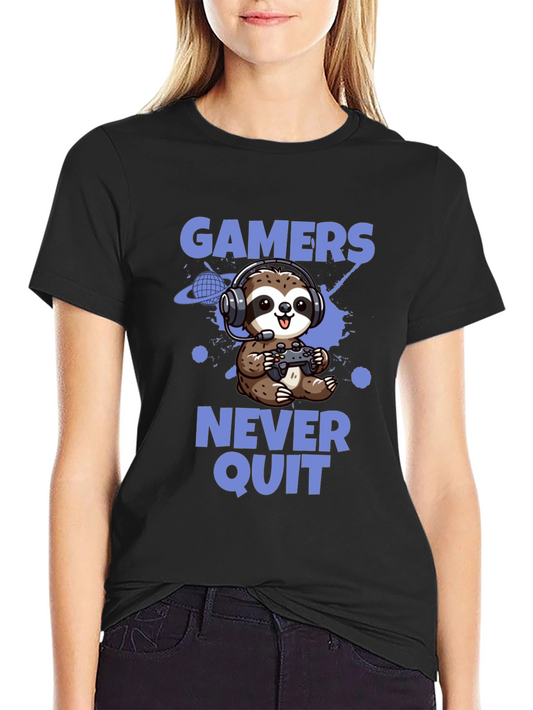 Gamer Sloth T-Shirt - Never Quit Tee