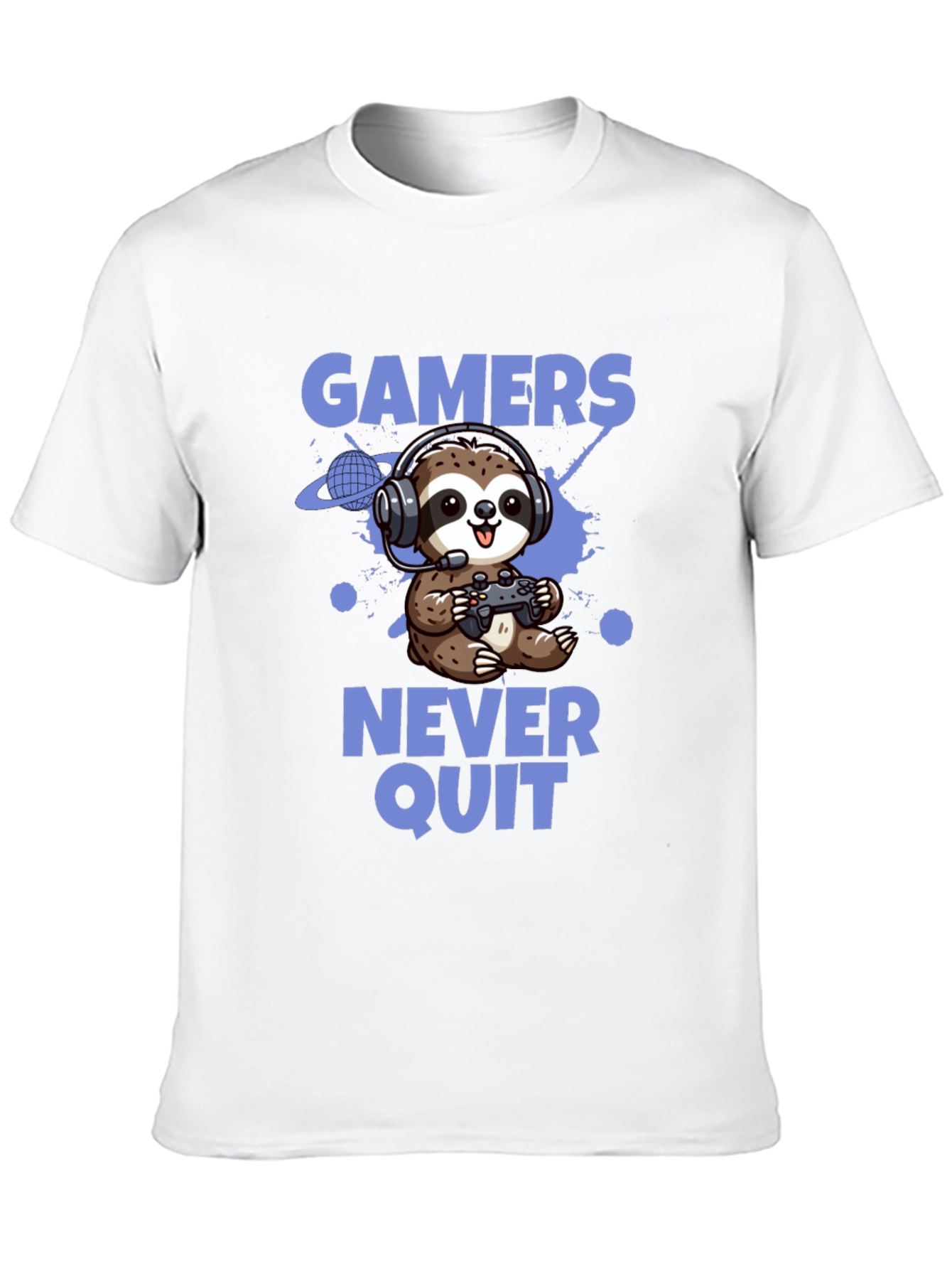 Gamer Sloth T-Shirt - Never Quit Tee
