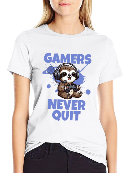 Gamer Sloth T-Shirt - Never Quit Tee
