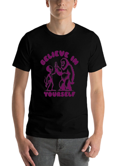 Believe In Yourself Alien Bigfoot T-Shirt