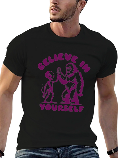 Believe In Yourself Alien Bigfoot T-Shirt