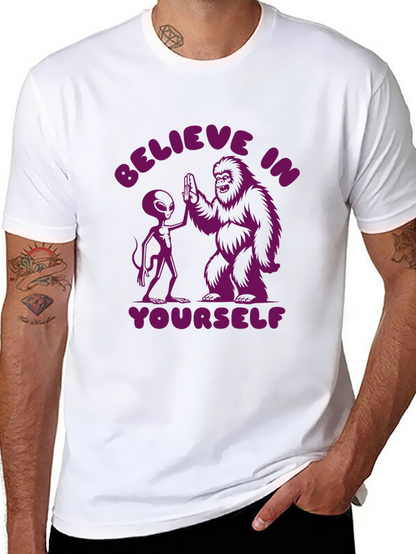 Believe In Yourself Alien Bigfoot T-Shirt