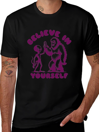 Believe In Yourself Alien Bigfoot T-Shirt