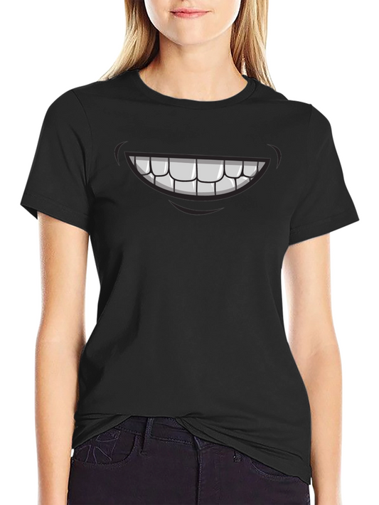 Cartoon Smile Graphic Tee - Mens Black T-Shirt