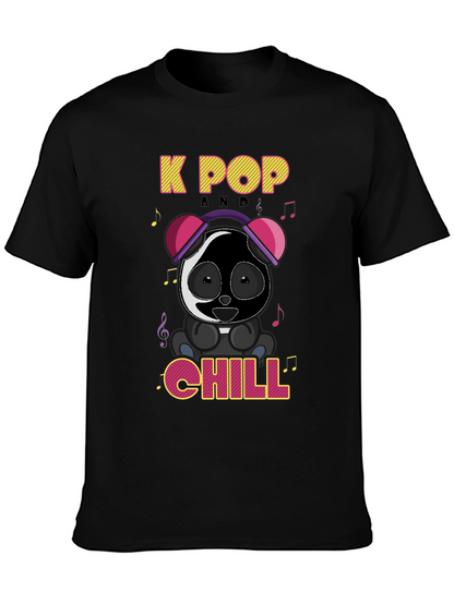 K-Pop Panda Chill Graphic T-Shirt