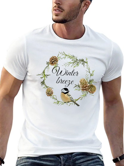 Winter Breeze Bird & Pine Cone Graphic Tee
