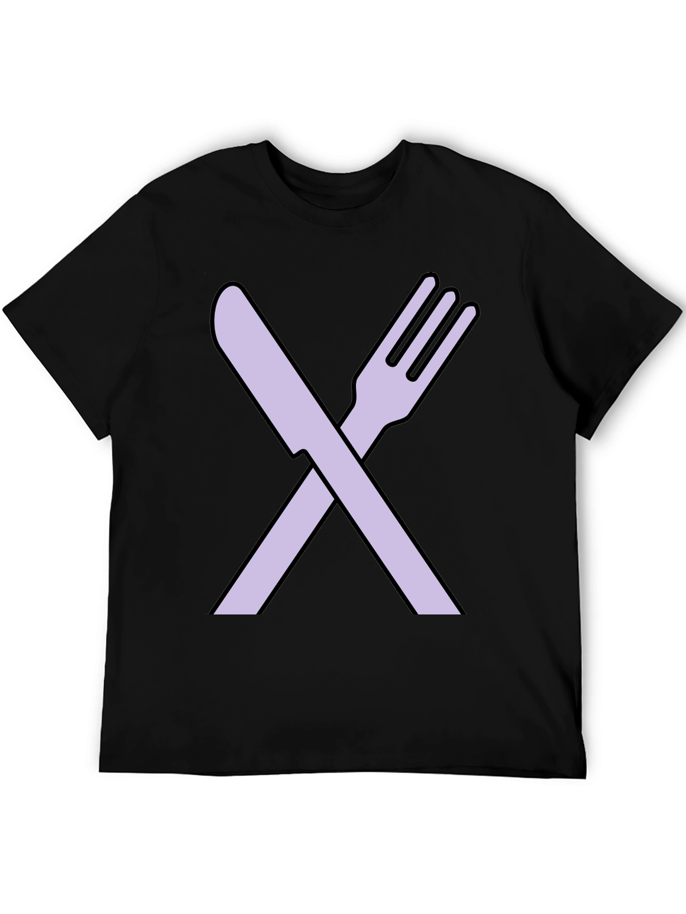 Fork and Knife Graphic Tee - Black