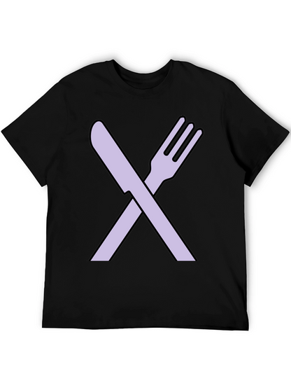Fork and Knife Graphic Tee - Black