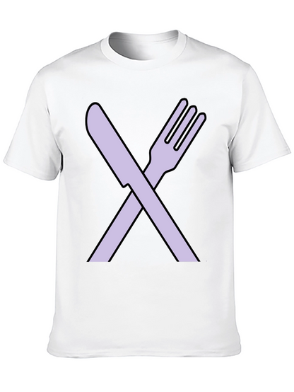 Fork and Knife Graphic Tee - Black