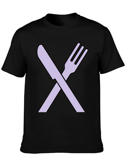 Fork and Knife Graphic Tee - Black