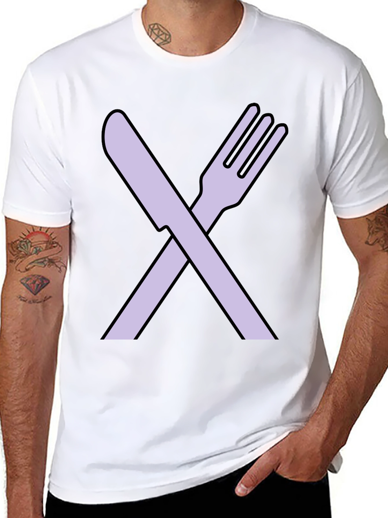 Fork and Knife Graphic Tee - Black